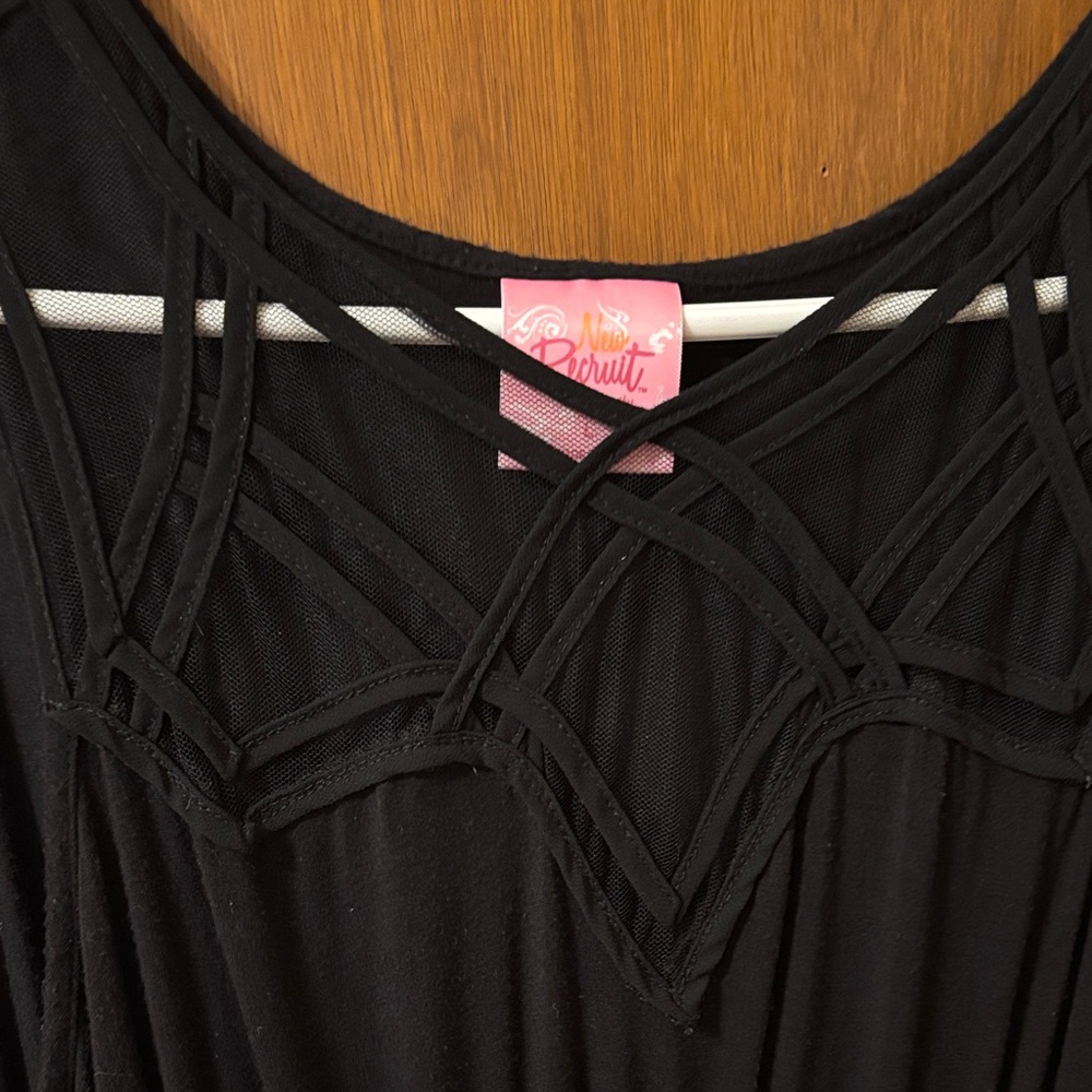 Black Mesh Detail maternity Maxi Dress Slvls XL